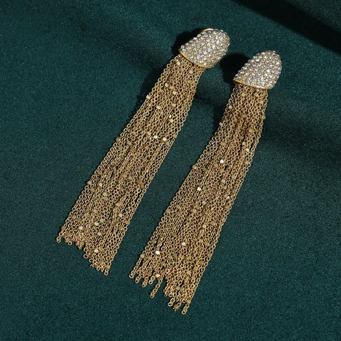 Золотые винтажные серьги-капельки STALAIT