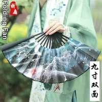 silk cloth bamboo antiquity folding fan 11 80 inch chinese mythology elements antique trend dance fan personalized gift