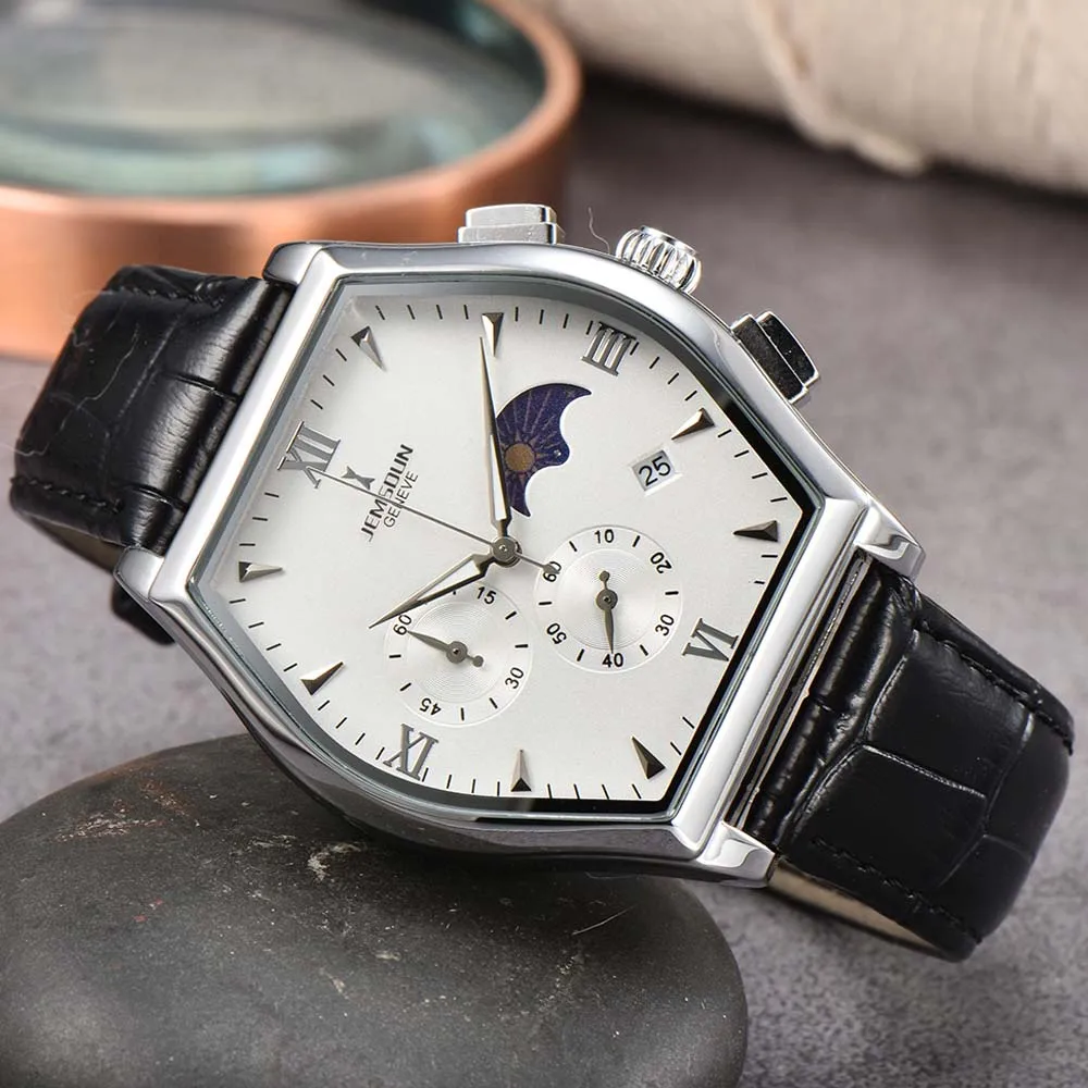 

Часы мужские автоматические, брендовые многофункциональные, с хронографом, отображением даты и фазы Луны, в стиле ААА