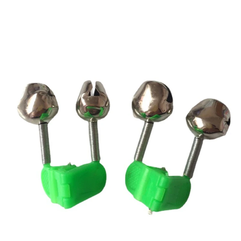 10/20/30pcs Green Rod Tip Clamp Fishing Pole Fish Bite Lure Alarm Alert Twin Bell Ring Clip Fishing Bell fishing tools images - 6