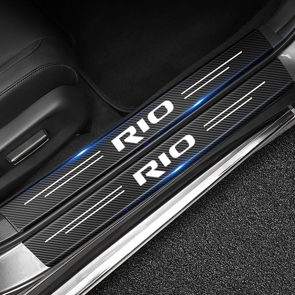 

4 шт., автомобильные наклейки на порог двери для Kia Rio 3 4 K2 K3 X-Line