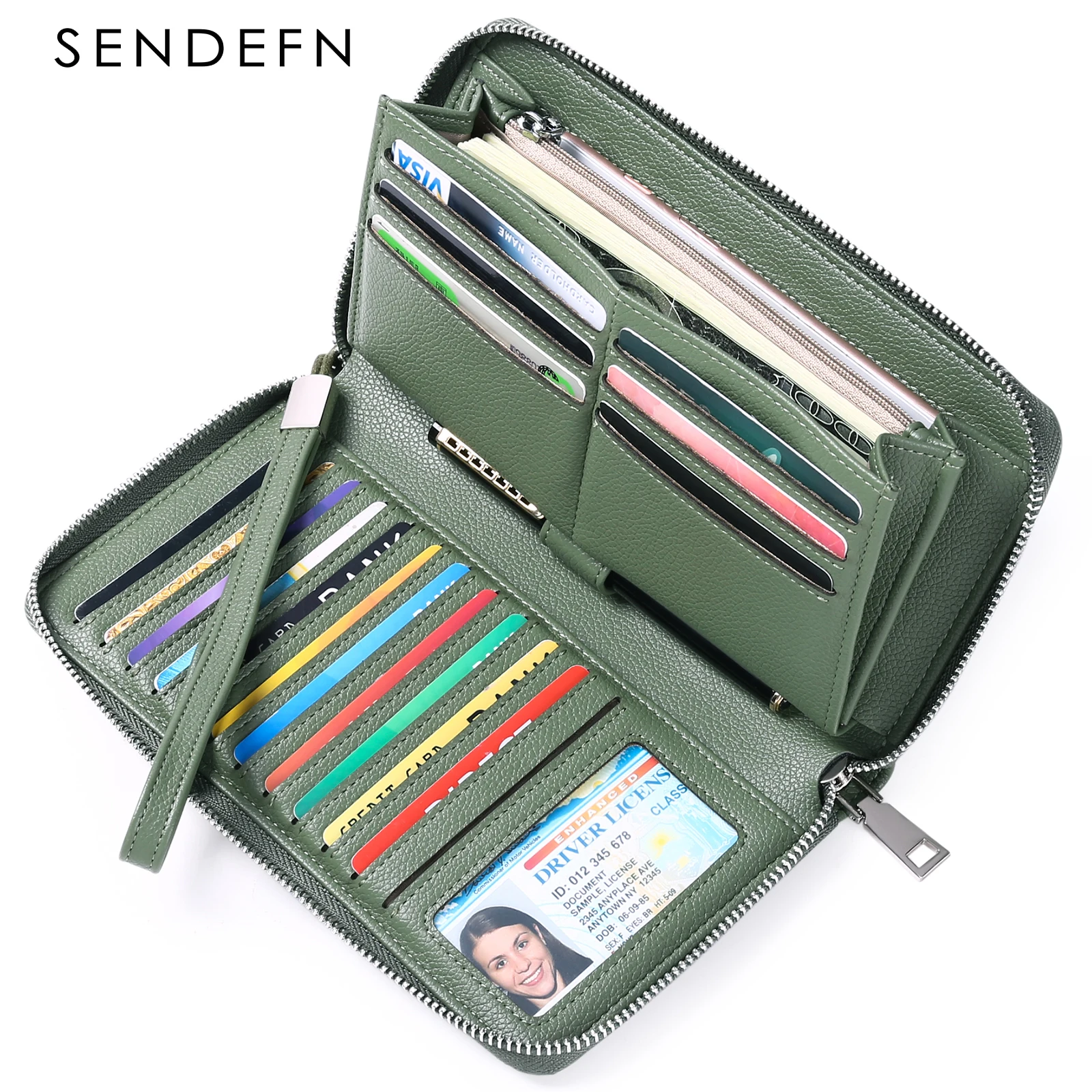 New Women PU Leather Wallets Female Long Zipper Purses Large Capacity Money Bag Phone Pocket Multifunction Clutch Card Holder