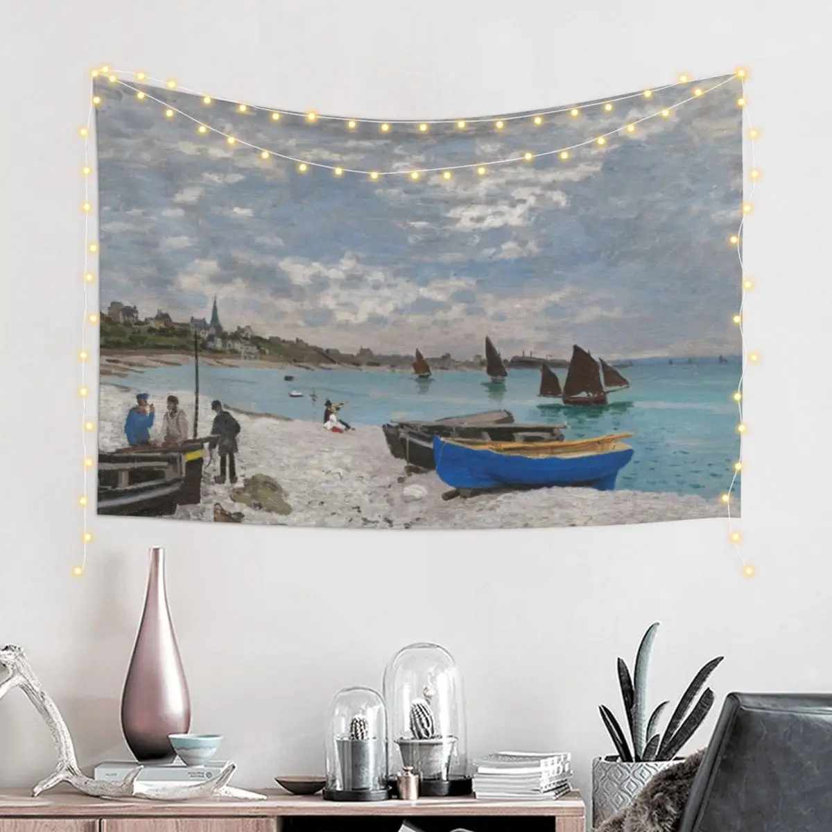 Пляж в Sainte-...” (1867) Гобелен Monet Настенное украшение для гостиной