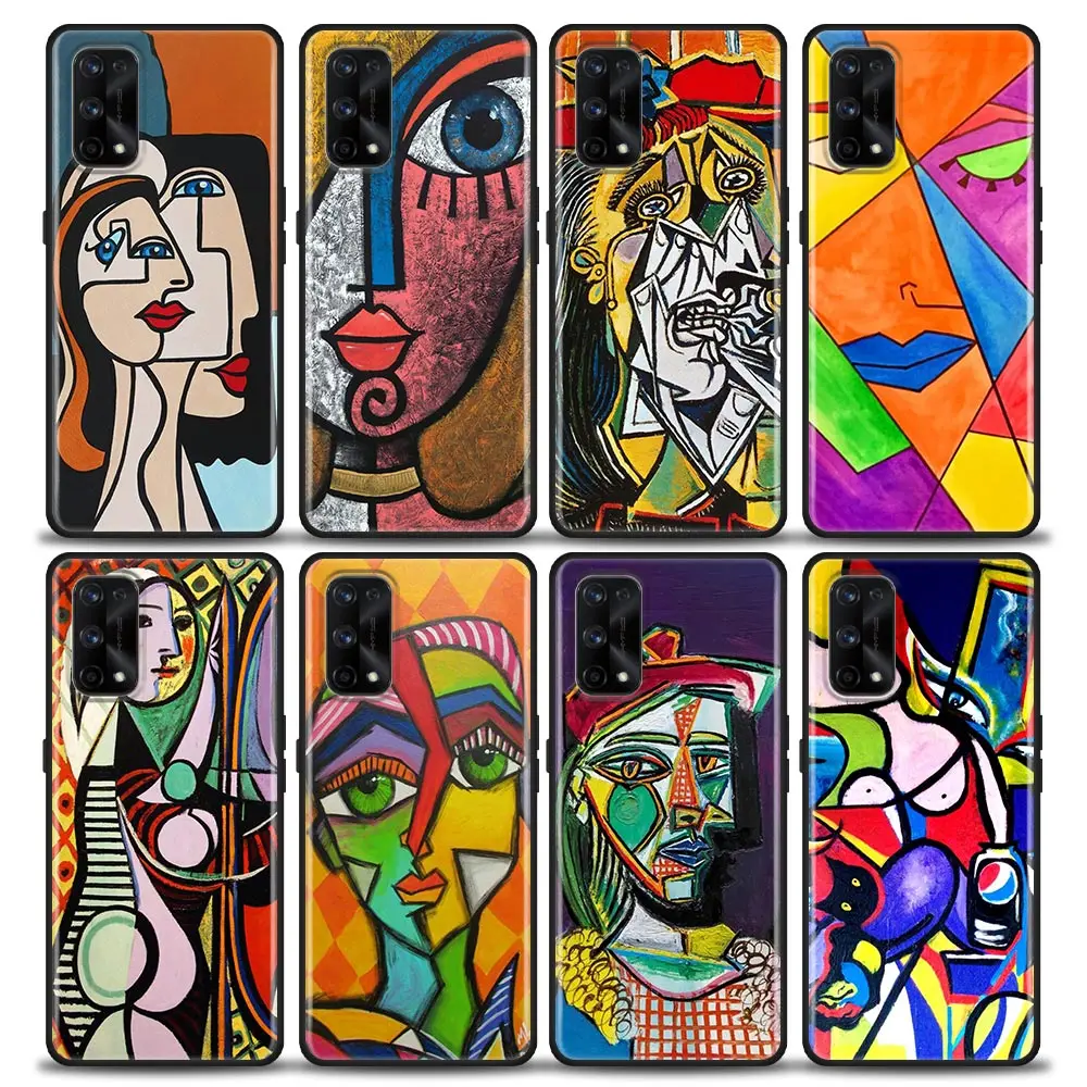 

Funda Case For OPPO Realme X50 X7 XT X 10 9 9I 8 8I 7 7I 6 5 Pro Plus 5G Soft Phone Case Capa Para Shell Abstract Painting Art