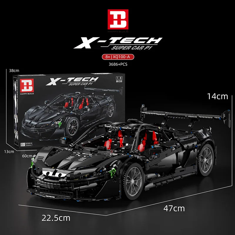 В наличии XQ1001 3686 шт. технический спортивный автомобиль строительные блоки