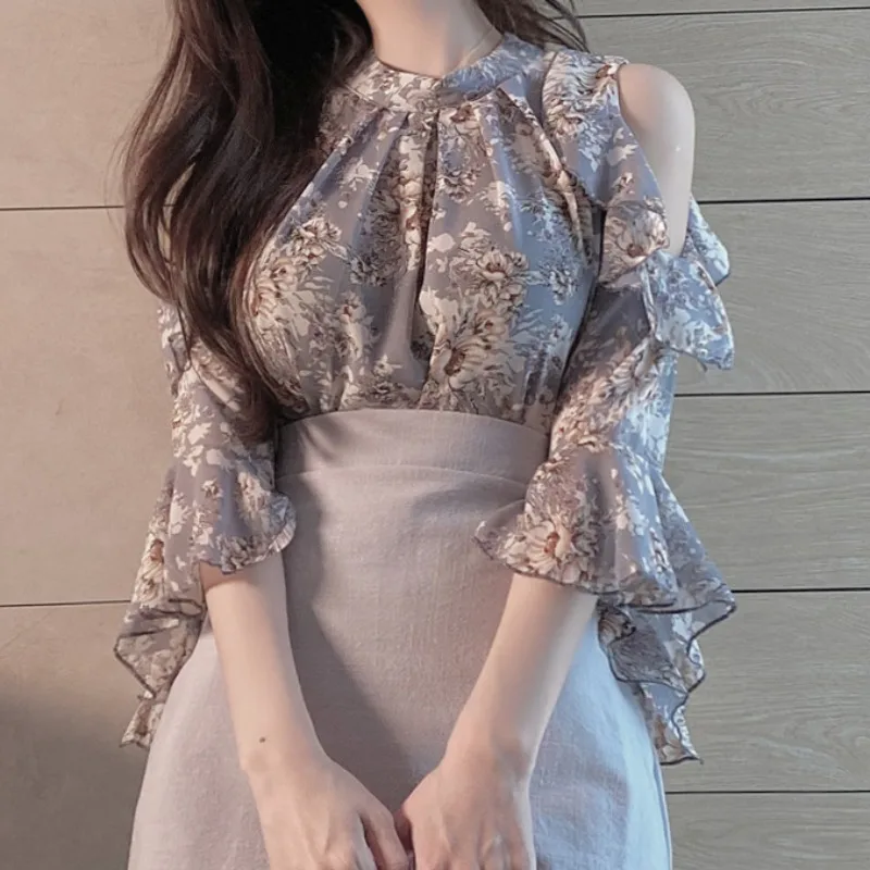 

Женский свободный пуловер с коротким рукавом, с открытыми плечами