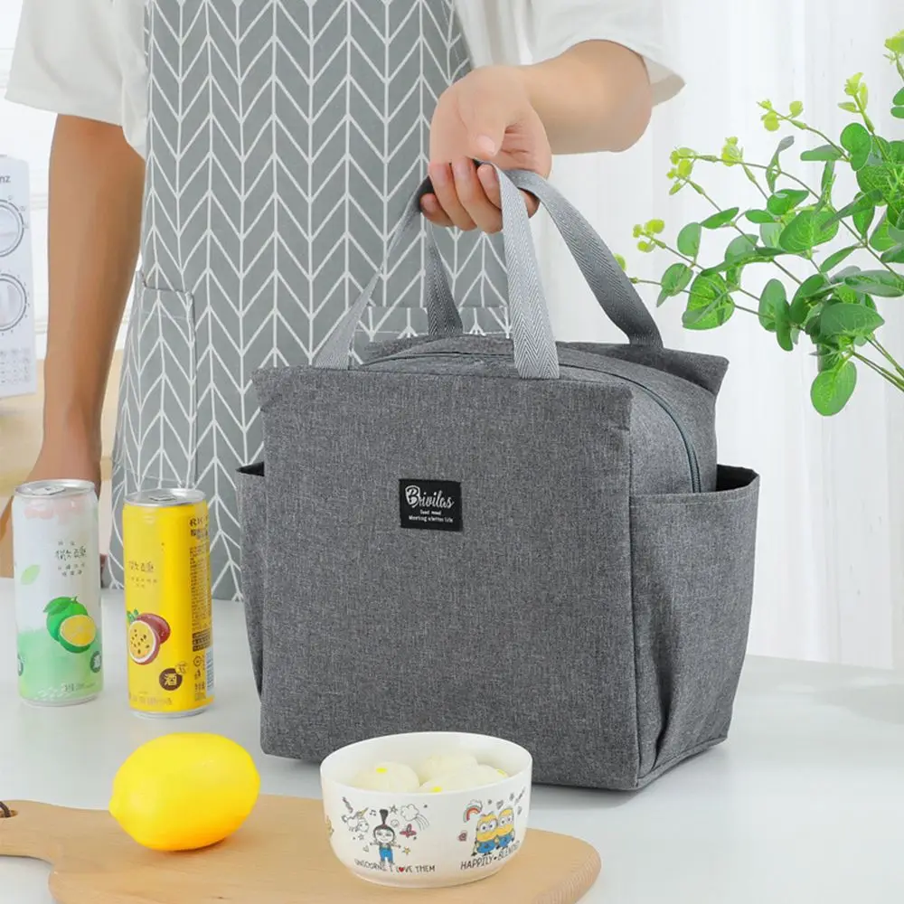 

Bag Outdoor Cooler Lunch Box Bag Thermal Breakfast Organizer Food Hand Bags Waterproof Lunch Bag Tote Canvas Lunch Bag