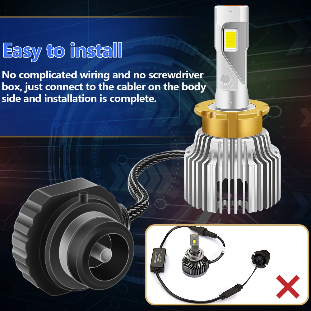 2 шт. Ксеноновые Светодиодные лампы для фар Fenikso D1S D2S D3S D4S D5S D8S Canbus 60 Вт D1R D2R D3R
