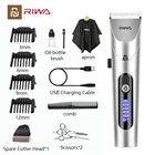 RIWA RE-6305 моющаяся перезаряжаемая машинка для стрижки волос, профессиональный триммер для парикмахера с регулируемой головкой