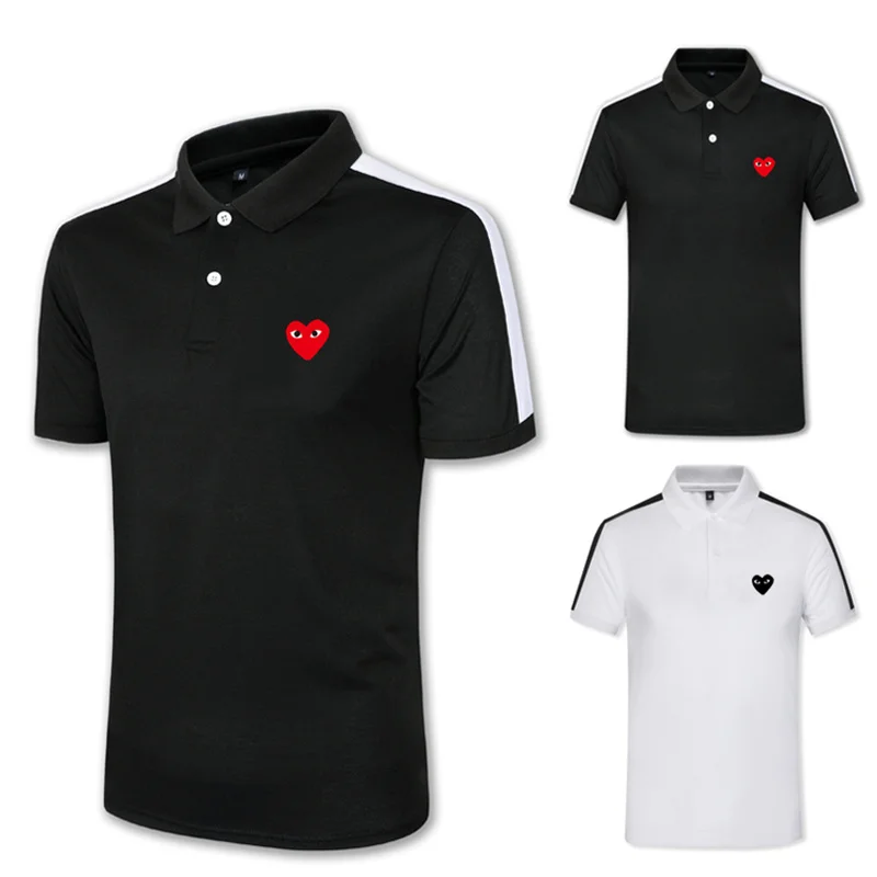 

PLAY Heart-shaped woman New Original Brand POLO Men Tops Summer Short Sleeve Fashion T-shirt 100% Cotton Mans Tshirt
