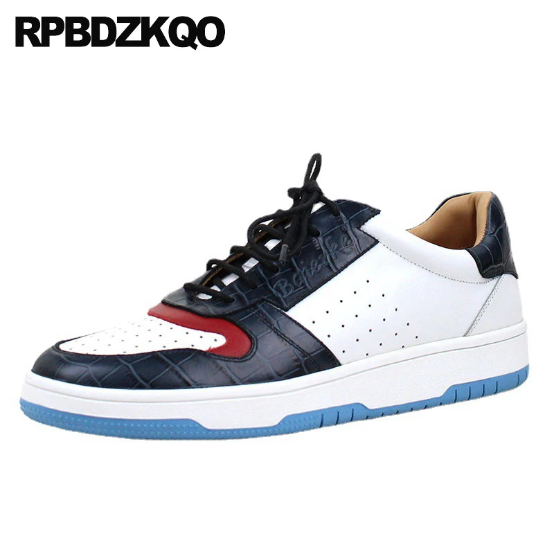 Кроссовки мужские спортивные составного кроя натуральная кожа Крокодиловая