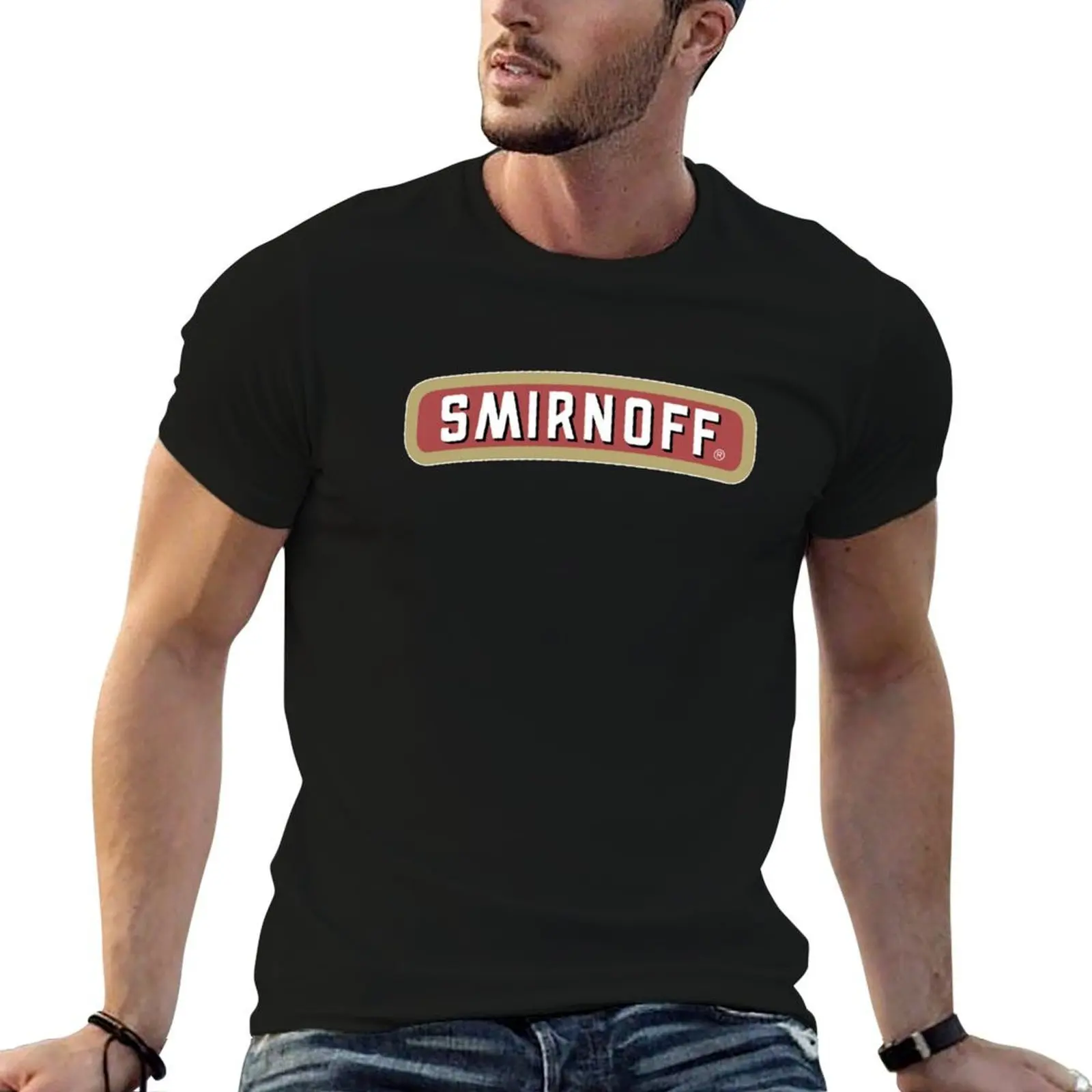 Фото Футболка с логотипом Smirnoff Vodka, легкая футболка для рабочей одежды №1