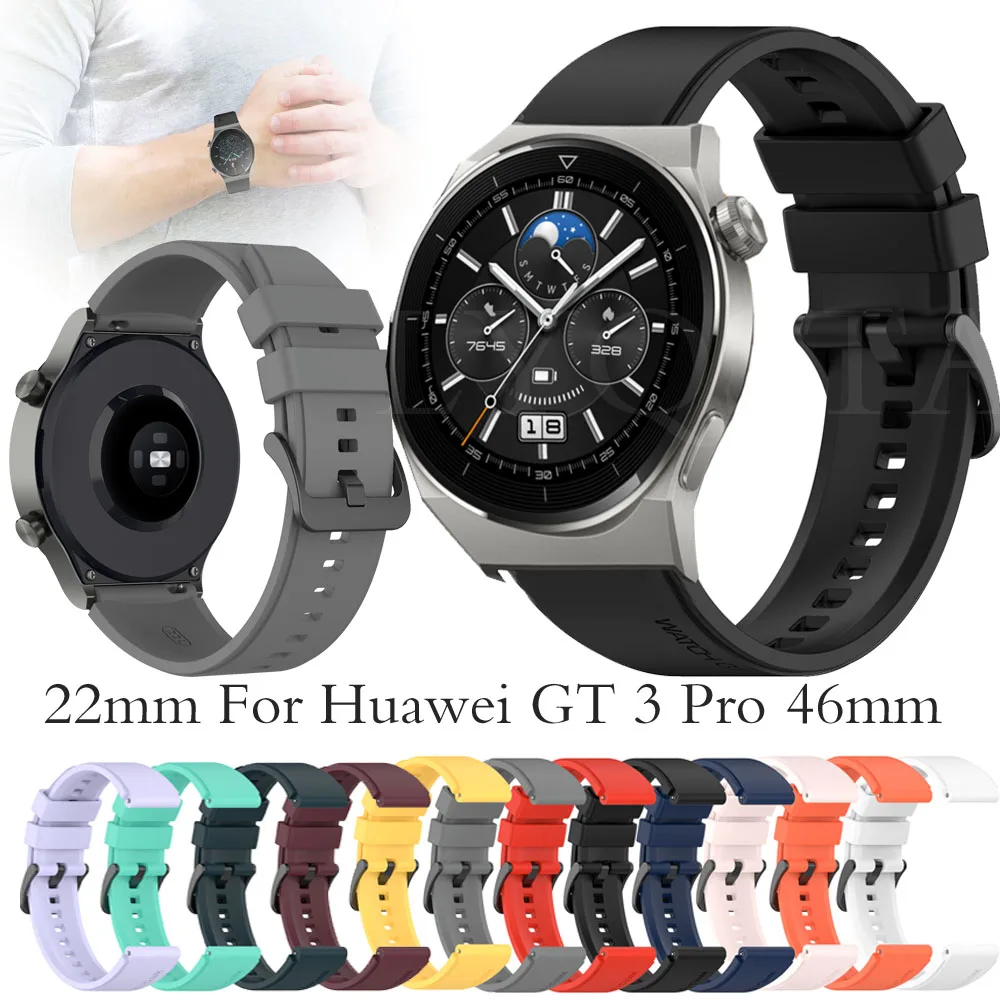

Ремешок силиконовый для Huawei Watch GT 2 Pro, сменный спортивный браслет для наручных часов Huawei Watch GT 3 Pro 46 мм