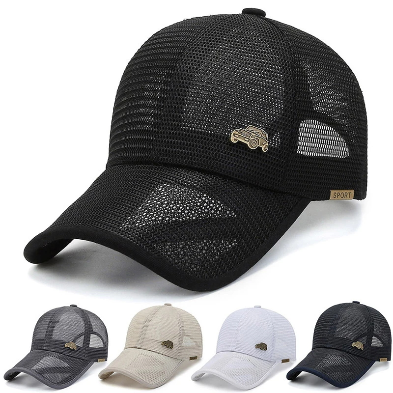 

2022 Men's Summer Mesh Baseball Cap Adjustable Snapback Hat Outdoor Running Sport Cool Fashion Hip Hop Baseball Hats Trucker Cap