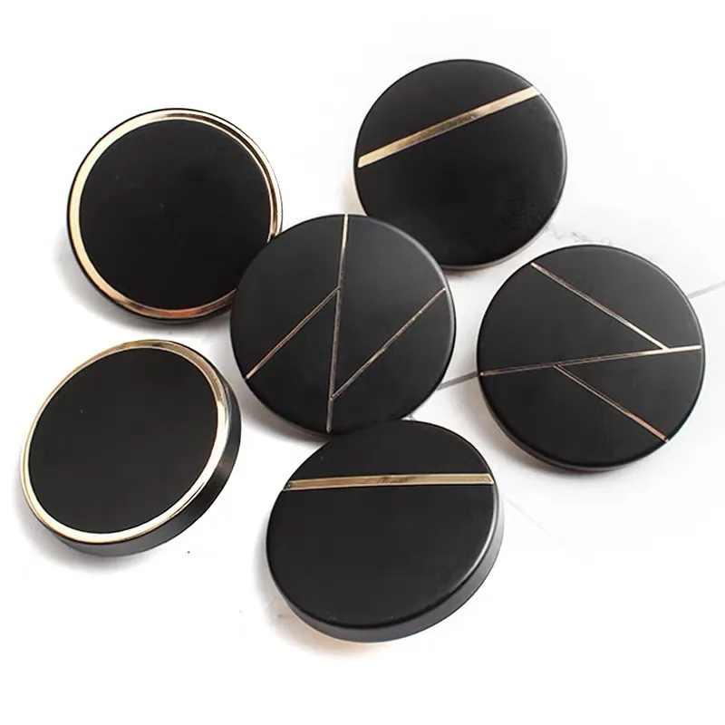 

10pcs High-grade Laser Flat Round Metal Buttons DIY Black Coat Clothing Suit Button