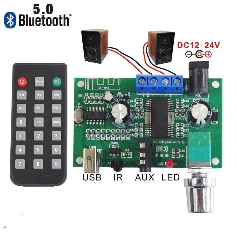 

SOTAMIA Bluetooth 5.0 Amplifier Audio Board 2x26W Home Theater Hifi Stereo Sound Speaker Amplifier AUX USB Decoder Amplificador