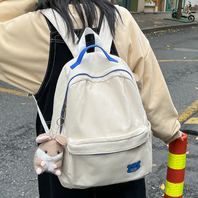 

Women's Backpack Canvas Female School Backpack Class Bags for Girls 2022 Large Middle School Laptop Bagpack Mochila Feminina