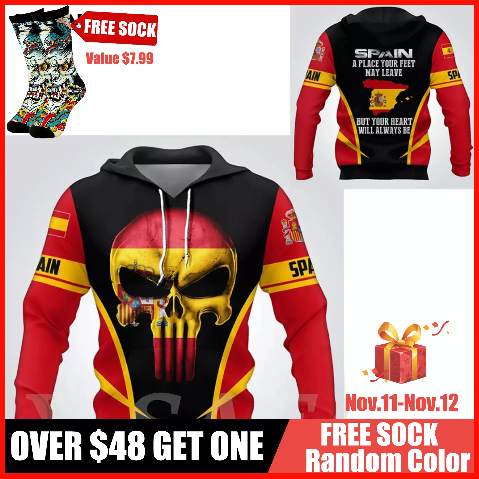 

Span All Europe Country Skull Mexico Map Flag Greece 3D All Printed Hoodie Man Women Harajuku Zipper Pullover Sweatshirt Jacket