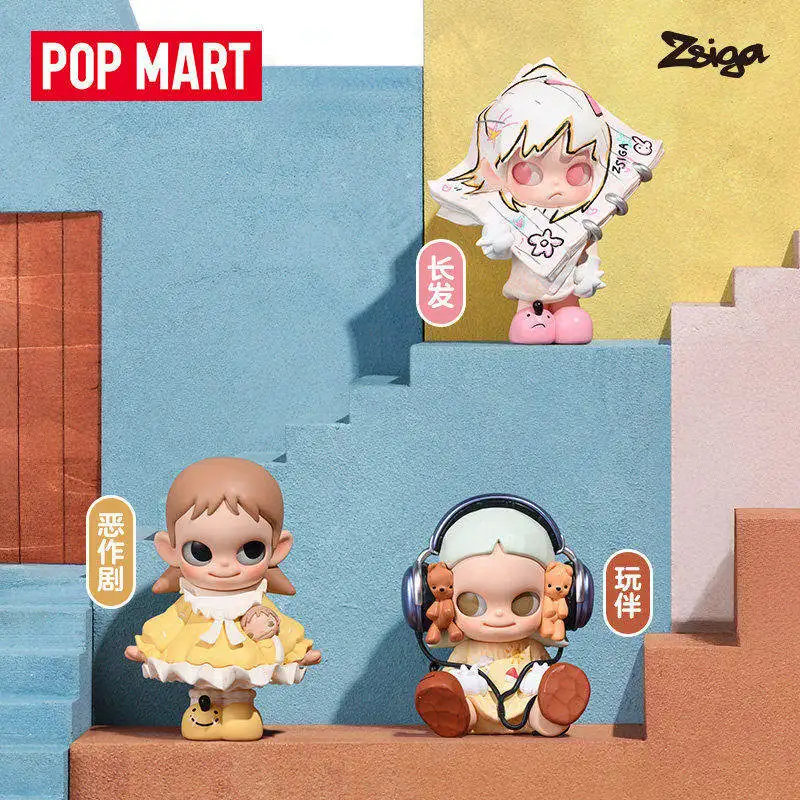 Фото Коллекционная фигурка Pop Mart Zsiga Walk Under The Sun Series Blind Mystery Box, настольное украшение, подарок для взрослых коллекционеров №4