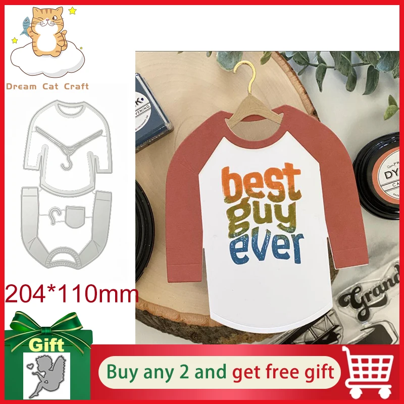 

Top T-shirt Long-sleeved Clothes Bottoming Shirt Hanger Metal Cutting Dies Cut Die Mold Scrapbooking Paper Crafts Punch Stencils
