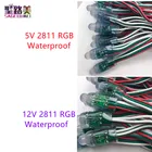 1000 шт. 12 мм WS2811 полноцветный светодиодный пиксельный световой модуль DC5V12V вход IP68waterproof RGB Color 2811IC цифровой светодиодный Рождественский свет