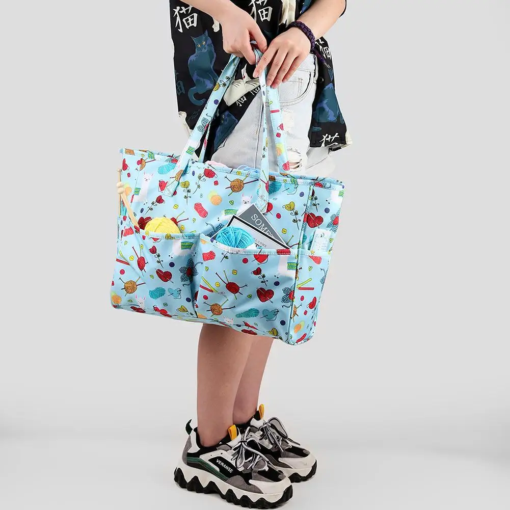 

Embroidery Storage Bag Practical Multi-functional Durable Crochet Hooks Organizer Sewing Tools Thread Yarn Holder