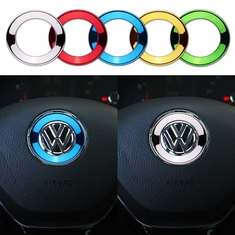 Car steering wheel shiny decorative sequin circle sticker for Volkswagen VW BEETLE PASSAT TIGUAN POLO car stickers styling