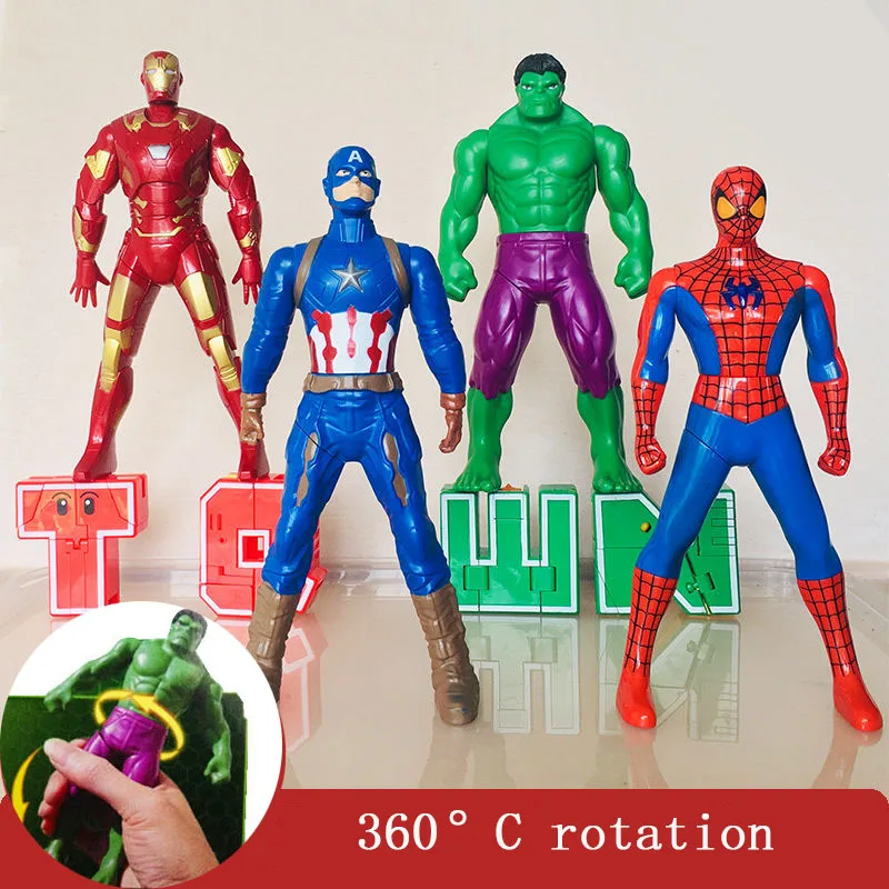 

18cm Marvel Spiderman Iron Man Hulk anime figure kawaii action figure model movable joint rotation kids birthday Xmas toys gift