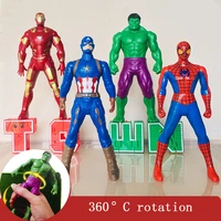 18cm marvel spiderman hulk ironman anime figure action toy christmas gift pvc movable joints rotatable doll collection model