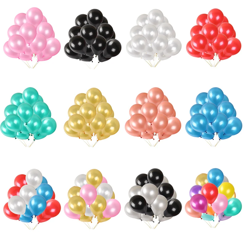 Латексные воздушные шары золотистые розовые синие черные с прозрачным покрытием