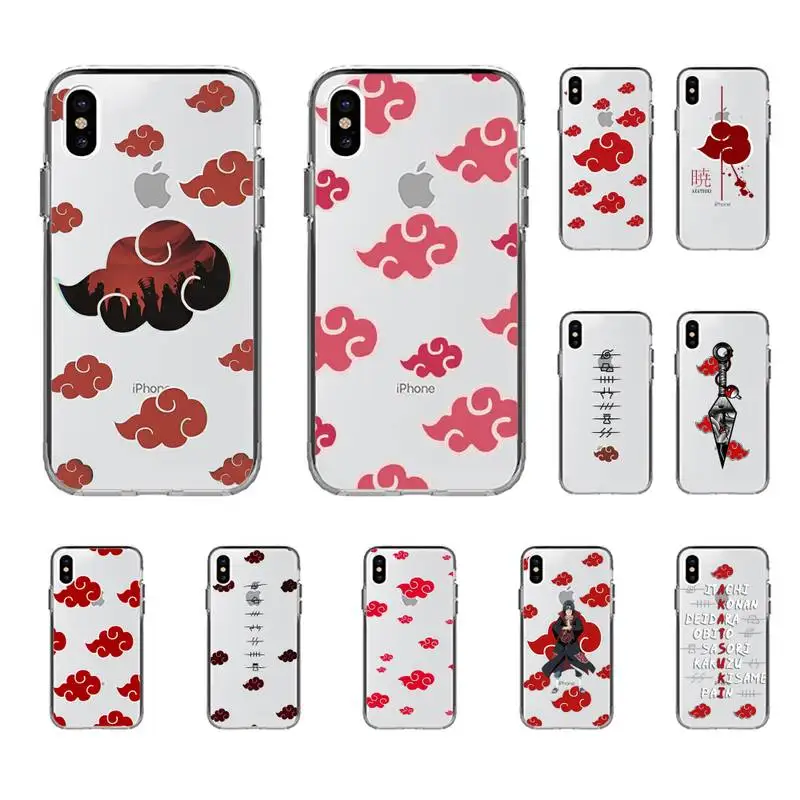 

BANDAI Akatsuki cloud Phone Case for iPhone 11 12 13 mini pro XS MAX 8 7 6 6S Plus X 5S SE 2020 XR clear case