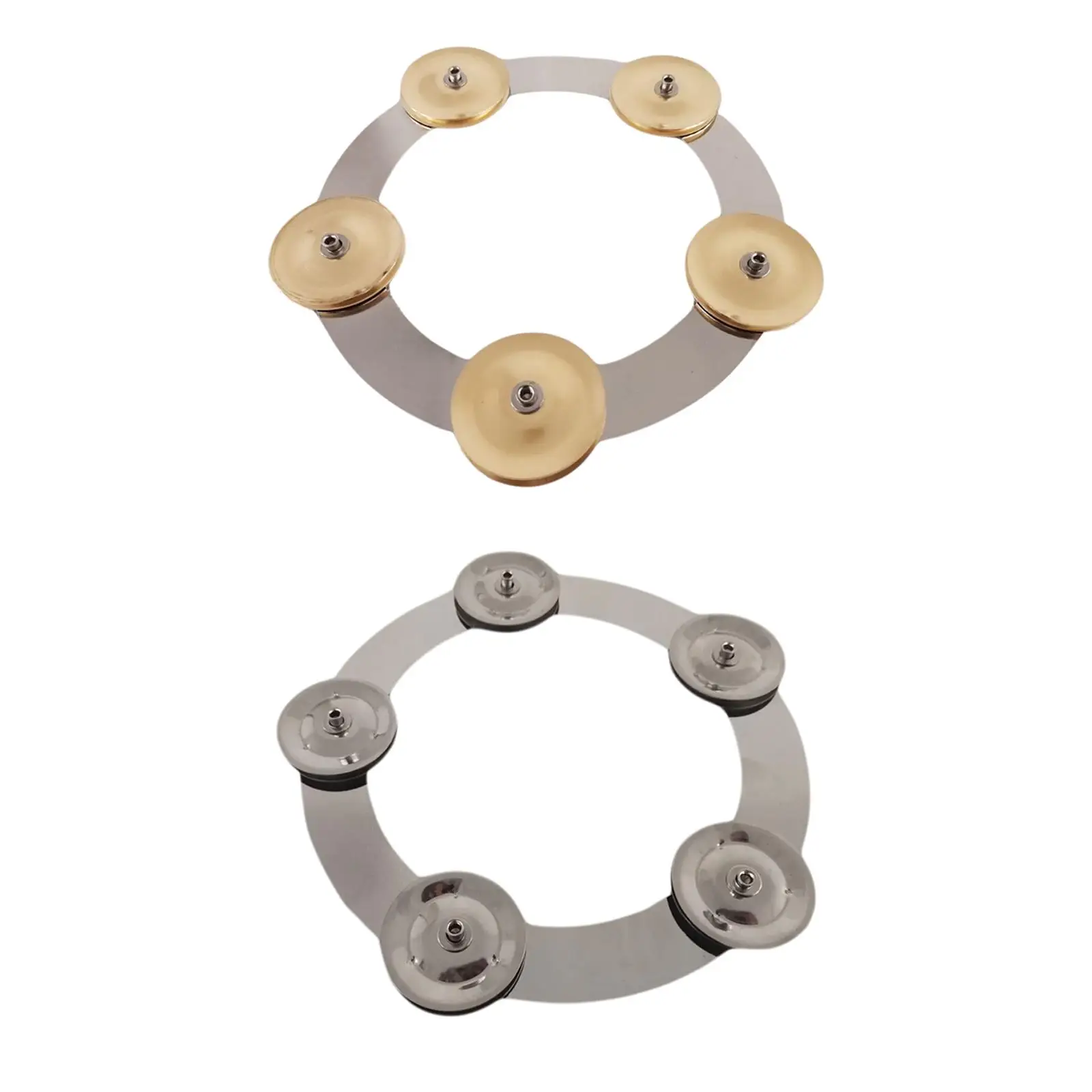 

Cymbals Ching Stainless ,Steel Drum Tambourine ,with Single Row ,5 Brass Bell