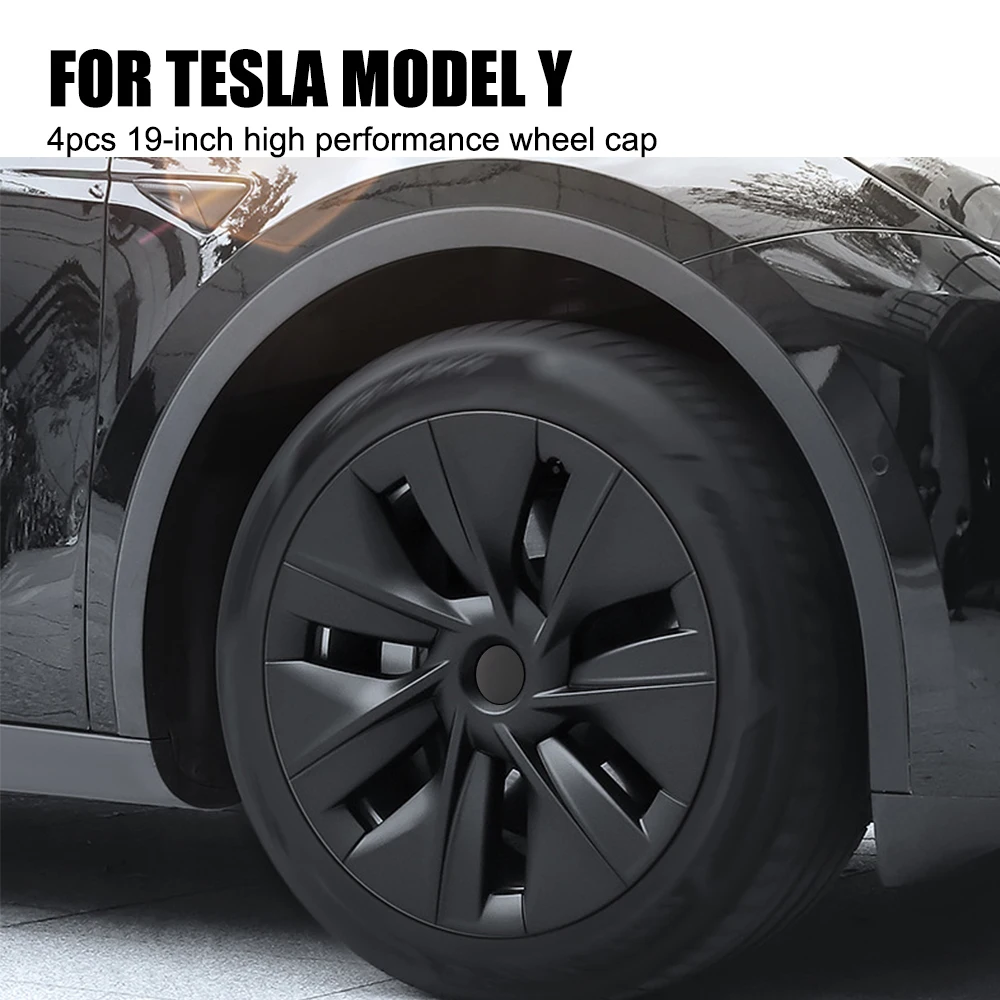 

4 шт., сменные колпачки на ступицу колеса, 19 дюймов, для Tesla Model Y 2021 2022