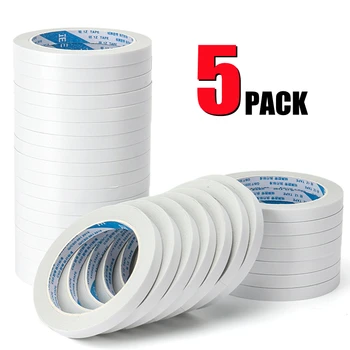일기장 가정용 DIY 아트 공예 스티커, 5 롤 양면 접착 테이프, 5mm, 8M, 강력한 접착제 종이 제작 테이프, 사무용품