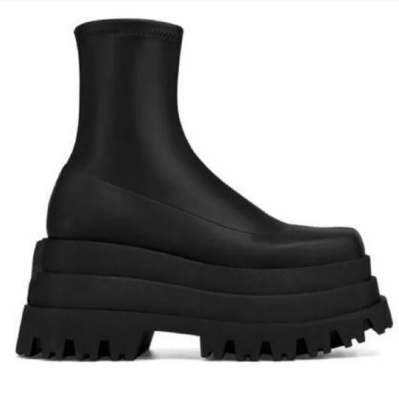 

New Brand Punk Women Sexy High Heels Knee High Boots Platforms Zipper Stretch Microfiber Sexy Night Club Party Pumps High Boots