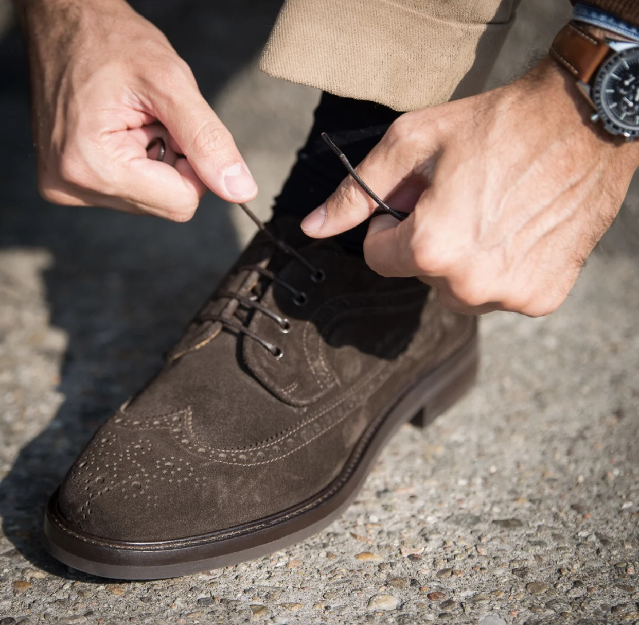 Engraved Suede Men's Casual Leather 