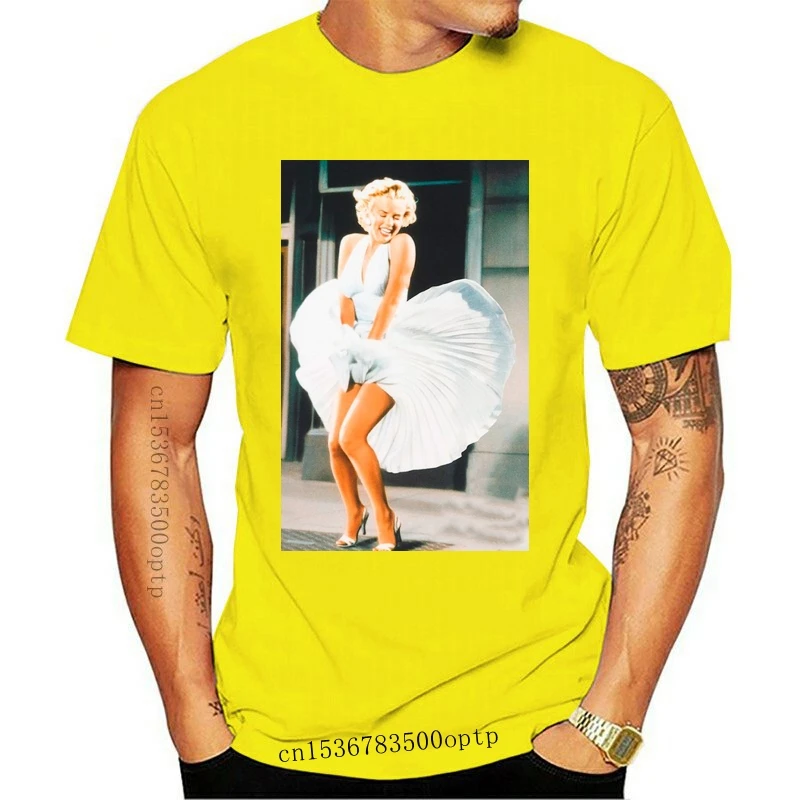 

New Marylin Monroe Mens T Shirt - Classic Windblown Skirt With Red Sneakers Mens Grey Cool Fashion