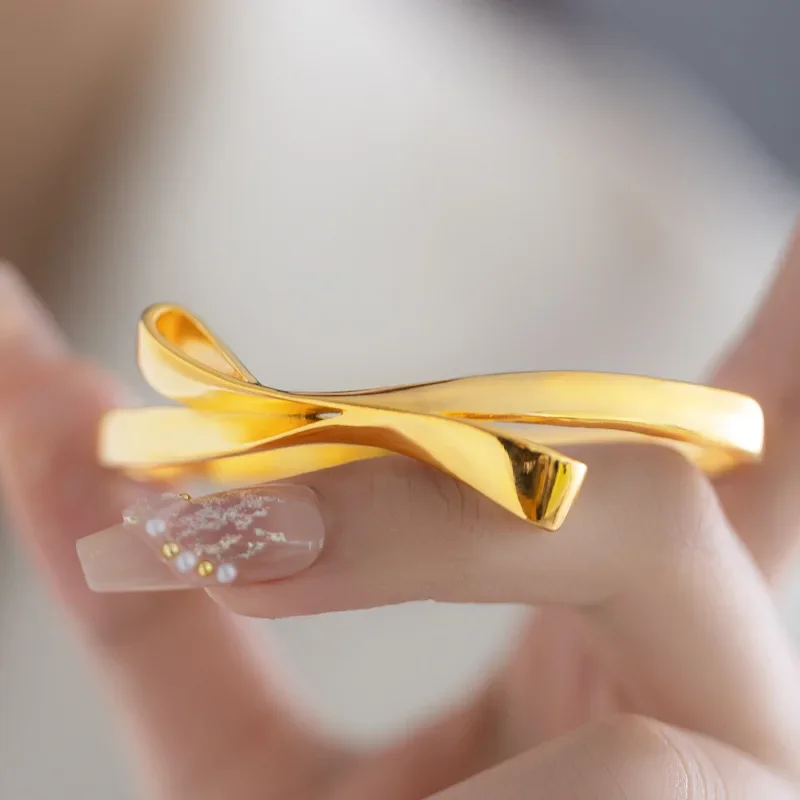 9999 реальное золото 24 К желтое лента браслет с бантом и пряжкой