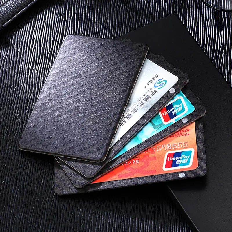 

Imitation Carbon Fiber Card Cover Wallet Magnetic Card Holder Clip