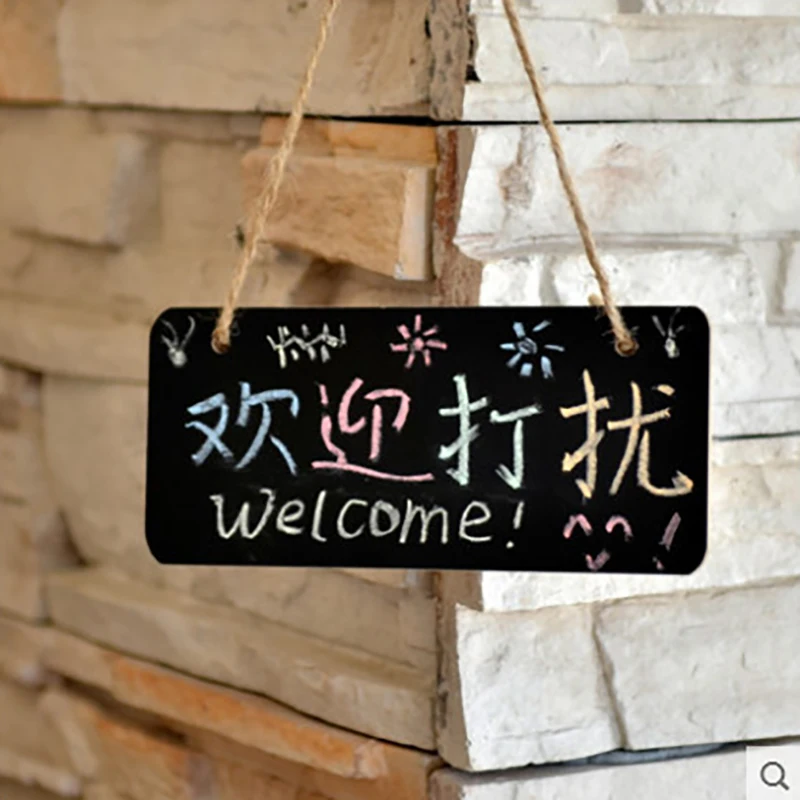 

1/2/5pcs Wooden Hanging Mini Blackboard with Rope Korean Small Chalkboard Message Board Garden Door Signs Plants Tag Home Decor