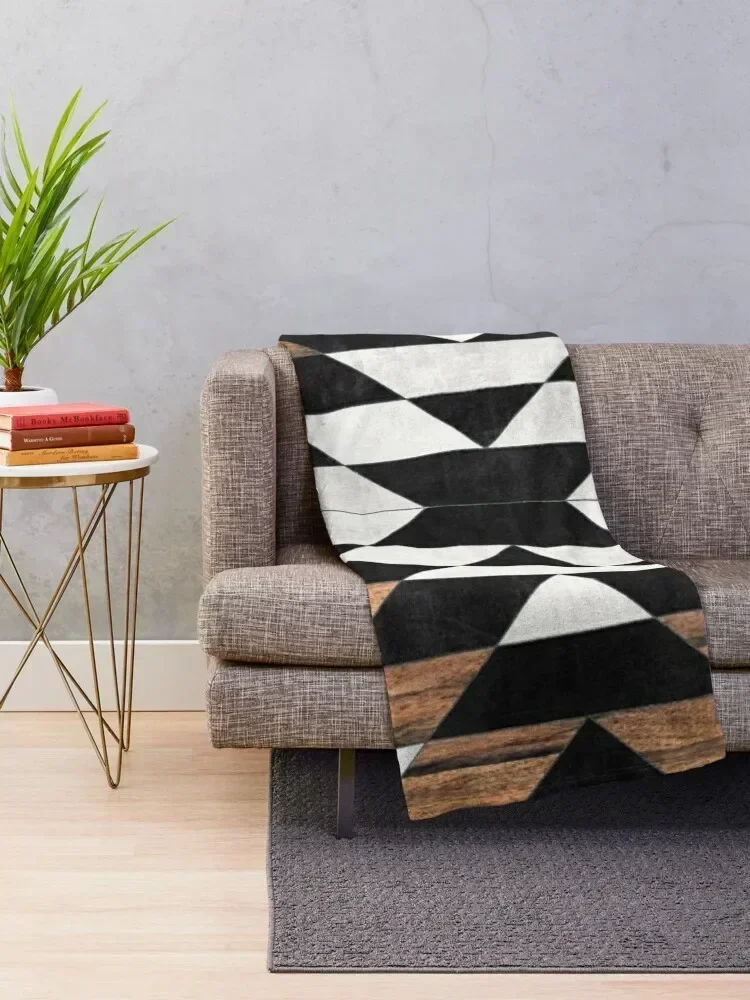 Городской этнический узор No13 - Ацтеки Одеяло из бетона и дерева. Милая кровать в