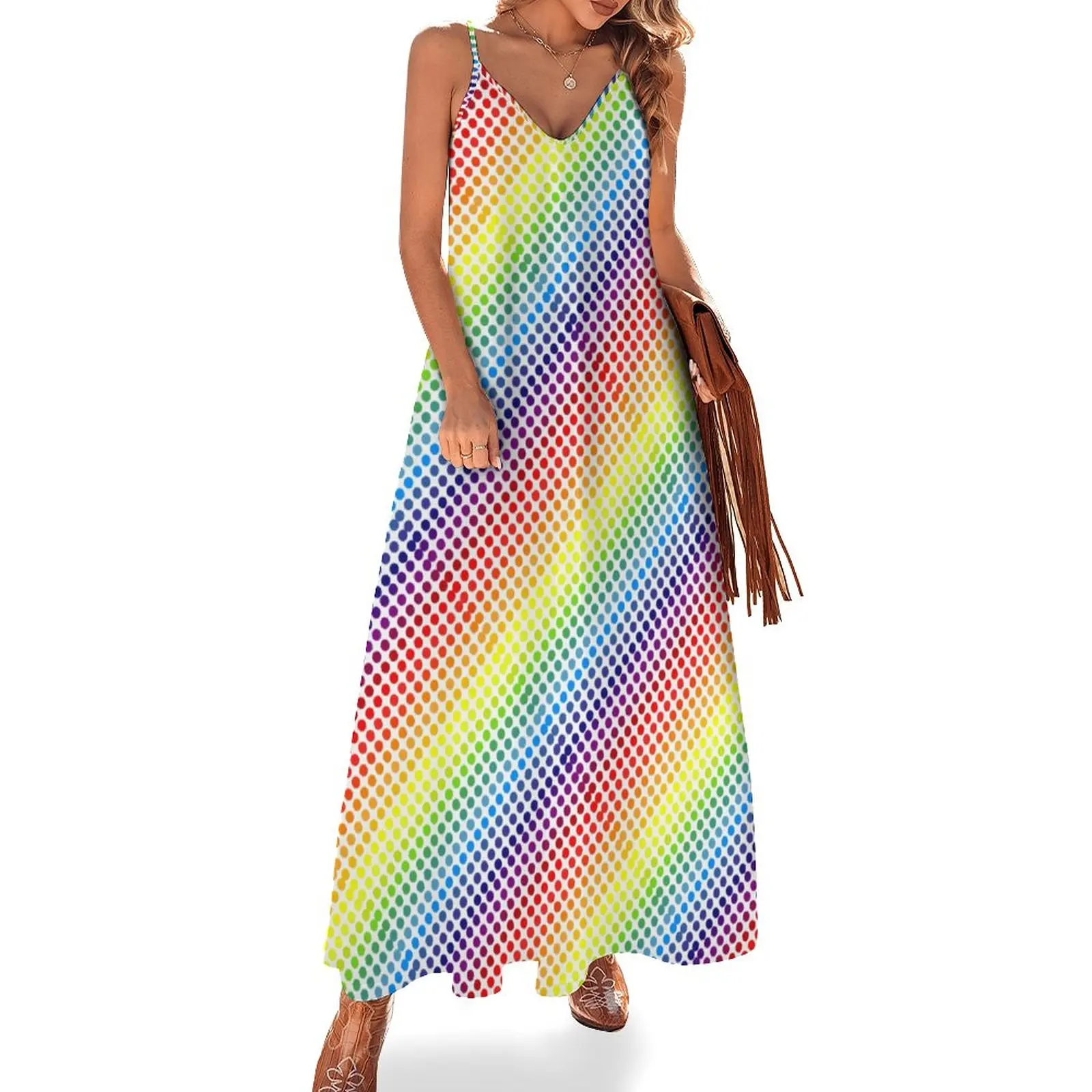 

Платье-макси в горошек, с рисунком