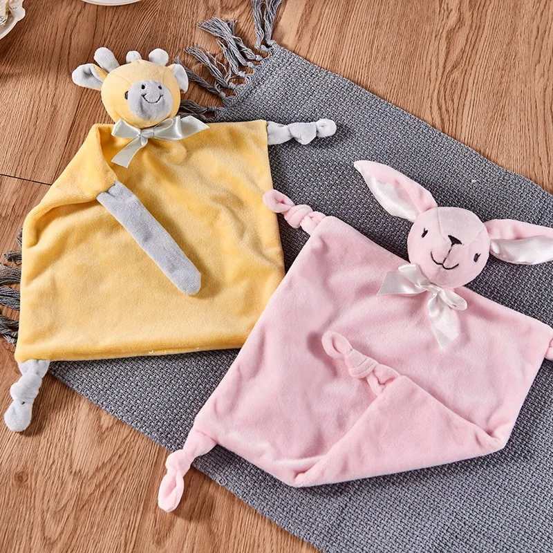 Towel Bunny Comforter Toys Kids Baby Appease Plush Comforter Towel Animal Sleeping Toy for Newborn Soft Stuffed Comforting Gift