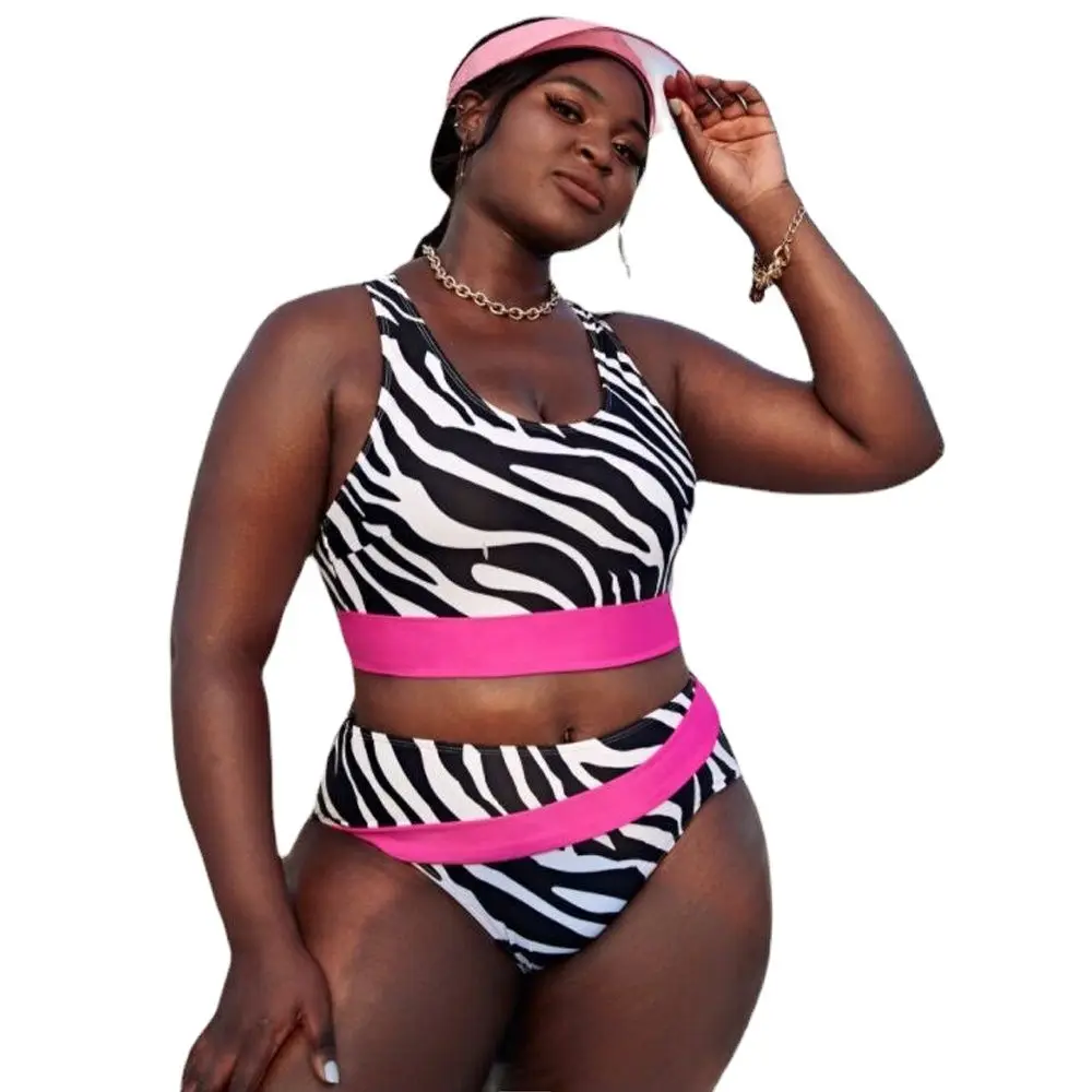 

Женские комплекты бикини больших размеров, винтажные Новые повседневные купальники из двух предметов, пикантные купальники с принтом зебры, одежда для плавания с пуш-ап, лето 2023