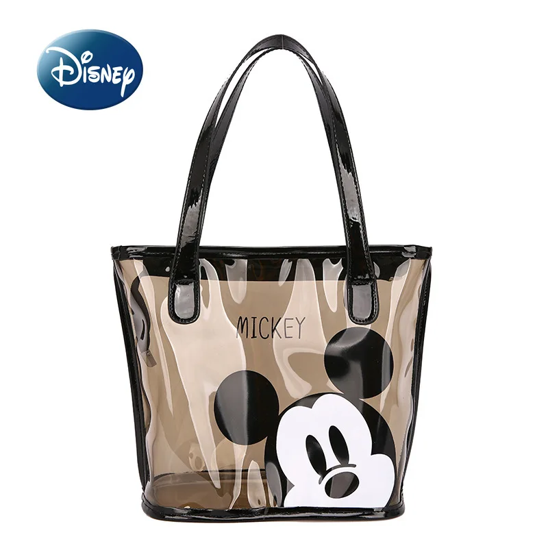 

Новая модная сумка Disney с Микки 2022, Милая женская сумка через плечо с мультяшным рисунком, прозрачная вместительная роскошная женская сумка ...