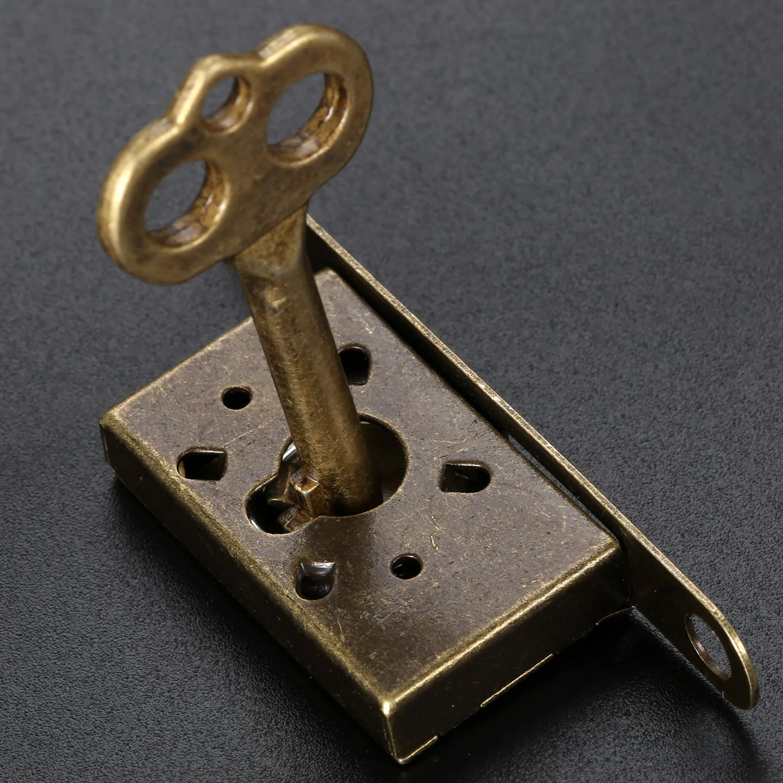 

Классическая фурнитура, невидимый замок + ключ с винтами в стиле ретро, застежка с защелкой, ящик, деревянный декор для шкатулки и драгоценностей, 1 комплект