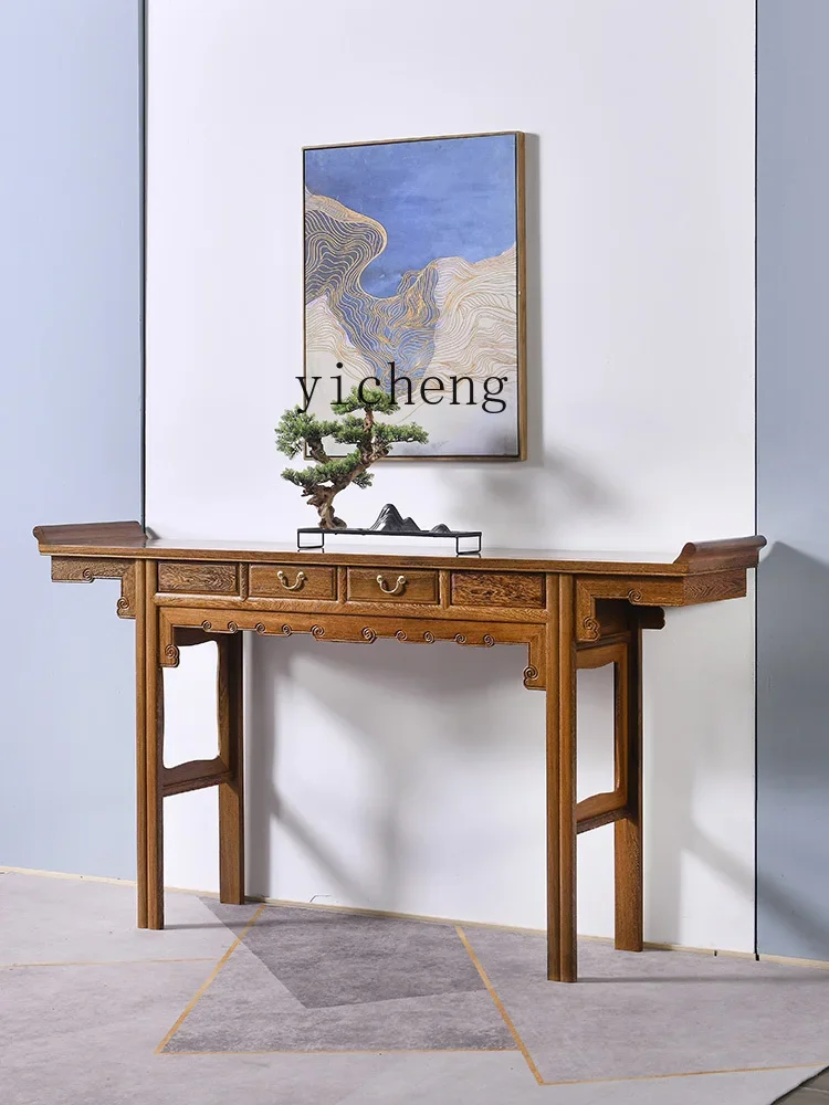 ZF розовое дерево средняя дверная рама для зала длинный узкий стол буддийский