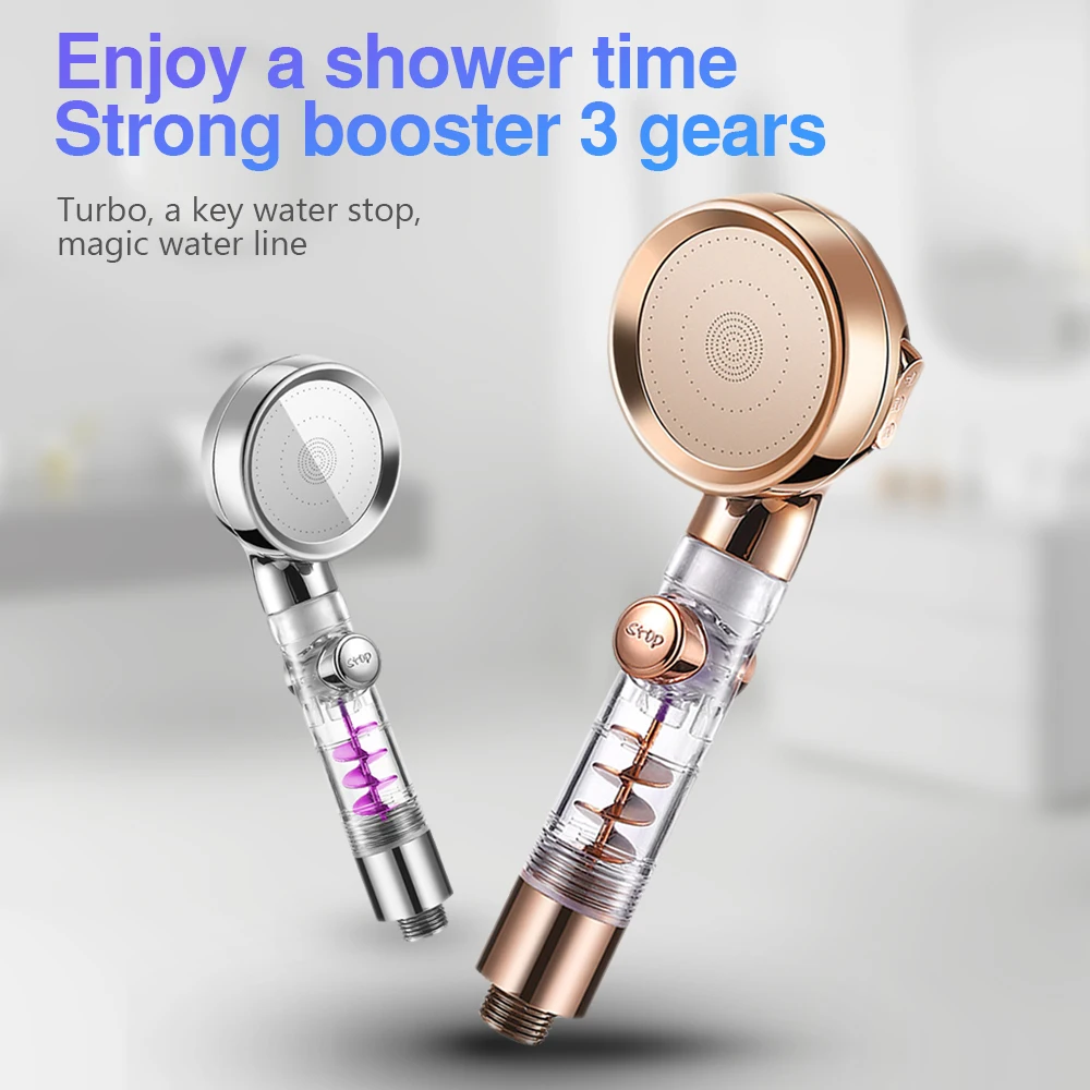 shower head high pressure showerhead 3 mode watering can with one key stop water saving showers for bathroom accessories new free global shipping