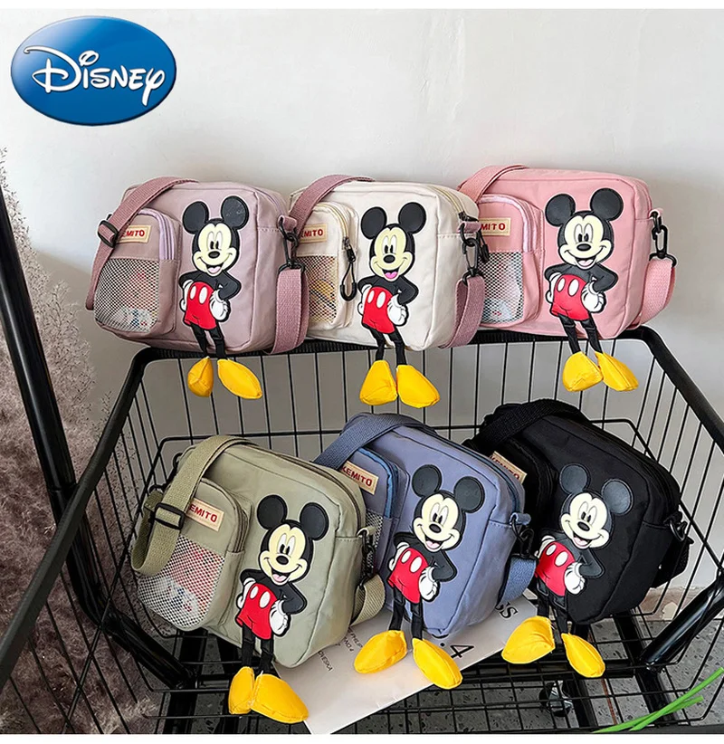

Новинка 2023, женская сумка Disney, холщовые сумки через плечо с мультяшным Микки Маусом, модная аниме сумка для покупок, подарки для девочек, сум...