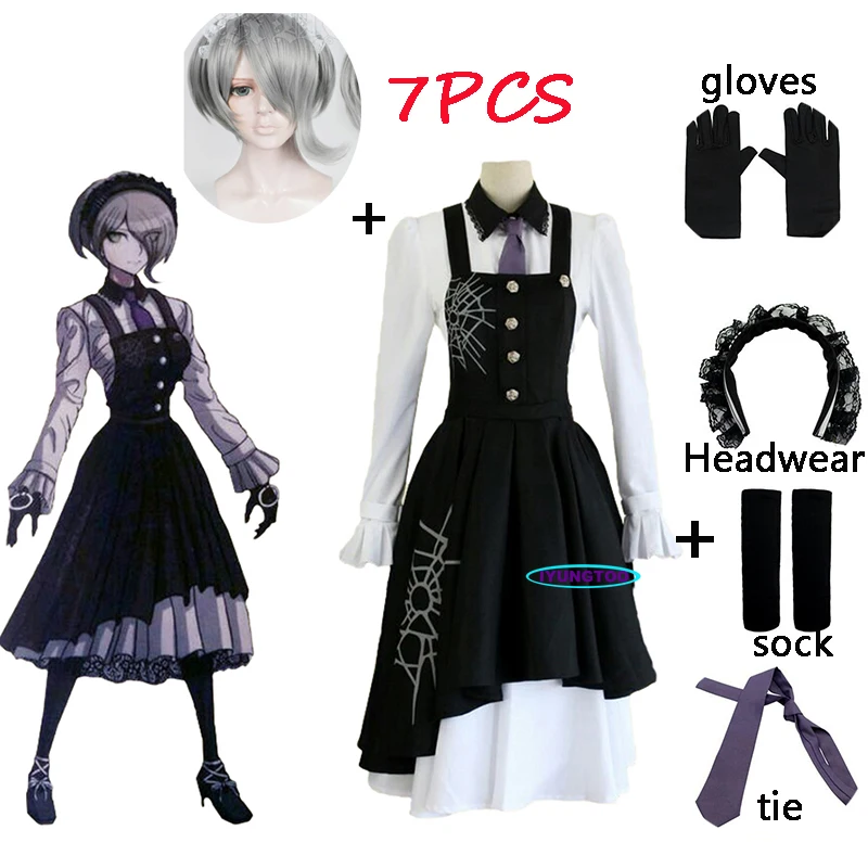 

New Danganronpa V3 Costume Tojo Kirumi Costume Japanese Game Anime Uniform Outfit Halloween Carnival Cosplay Clothes and Wigs